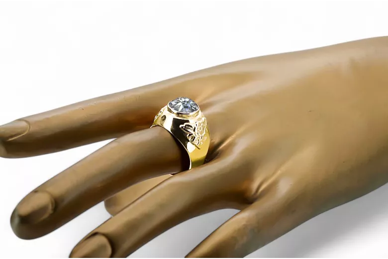 Žirkoniai 14k geltono aukso Žiedas Vintažinis stilius vrc078y